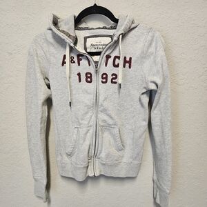 Abercrombie & Fitch Grey Zip Womens Small Hoodie